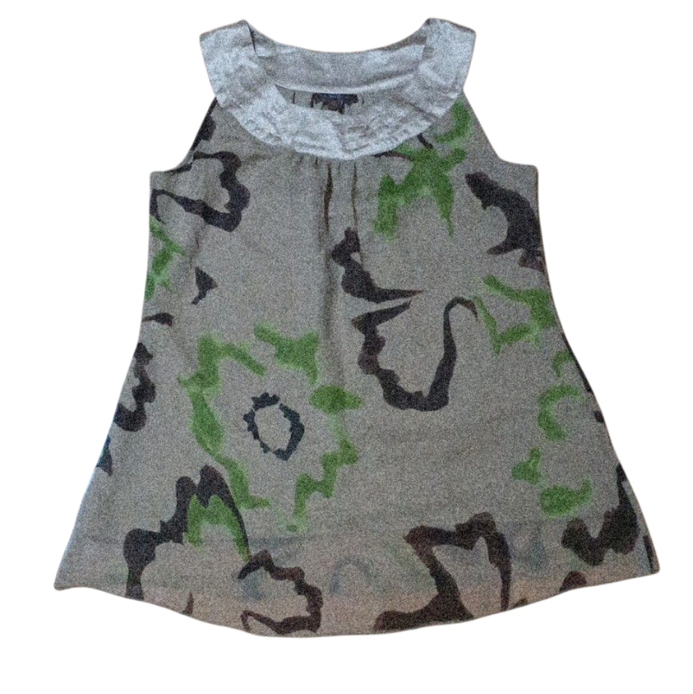 Jessica Women's Green And Tan Patterned Top